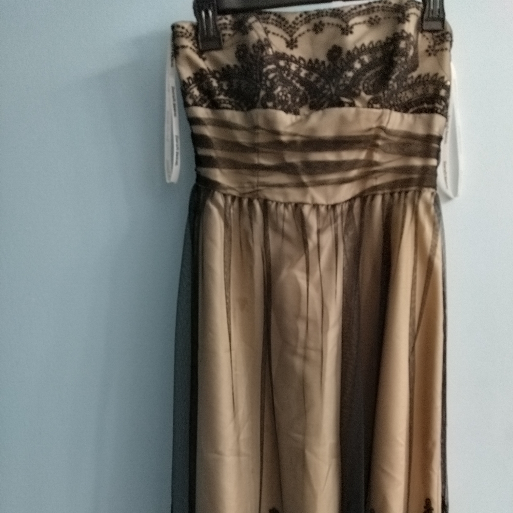 David's Bridal Black and Cream Gown Only Worn Once Size 4 Adorable 😍